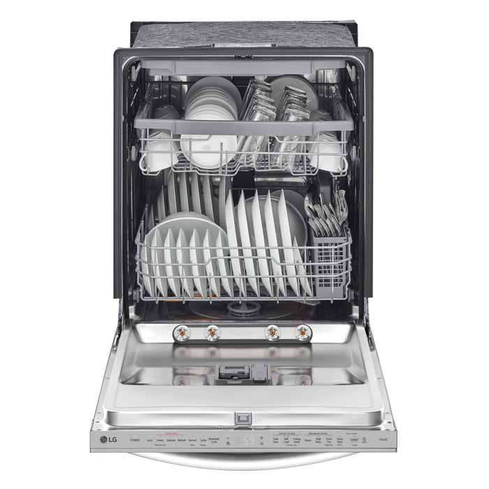 Lave-vaisselle intelligent encastré LG à 46 dBA de 24 po avec commandes sur le dessus et QuadWashMC - acier inoxydable Smudge-ProofMD - LDTS5552S