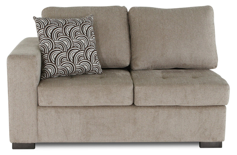 Sofa sectionnel de droite Legend 2 pièces fabriqué au Canada en tissu de chenille avec fauteuil enveloppant - beige platine