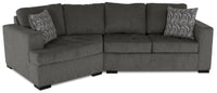  Sofa sectionnel de gauche Legend 2 pièces fabriqué au Canada en tissu de chenille avec fauteuil enveloppant - brun étain