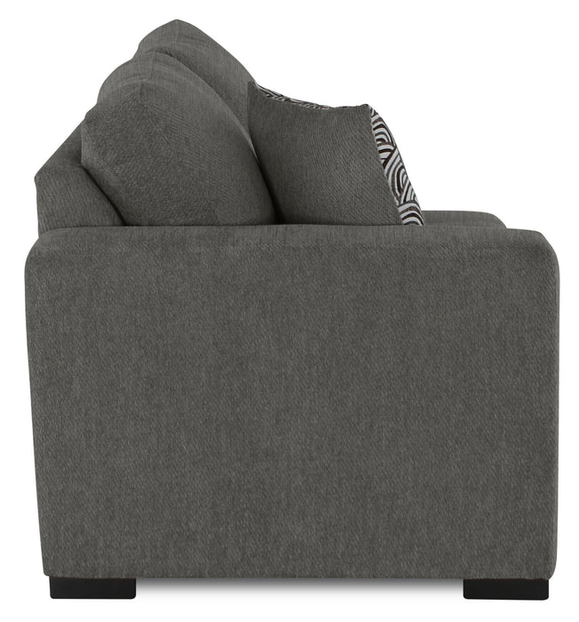 Sofa sectionnel de droite Legend 2 pièces fabriqué au Canada en tissu de chenille avec fauteuil enveloppant - brun étain