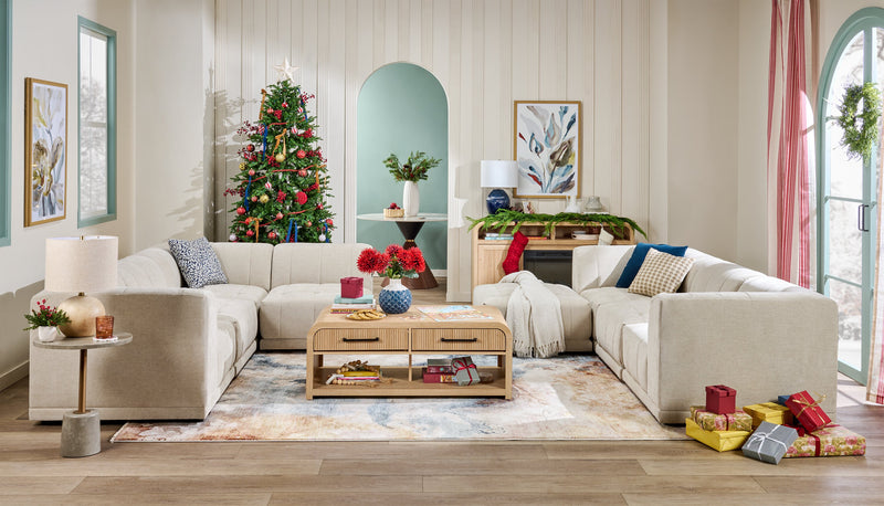 Meuble pour téléviseur Scott Living Lenore de 60 po avec foyer électrique et rangement - naturel