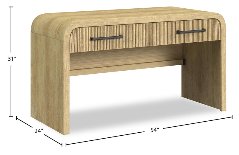 Table de salon moderne Scott Living Lenore de 59 po avec rangement - naturelle