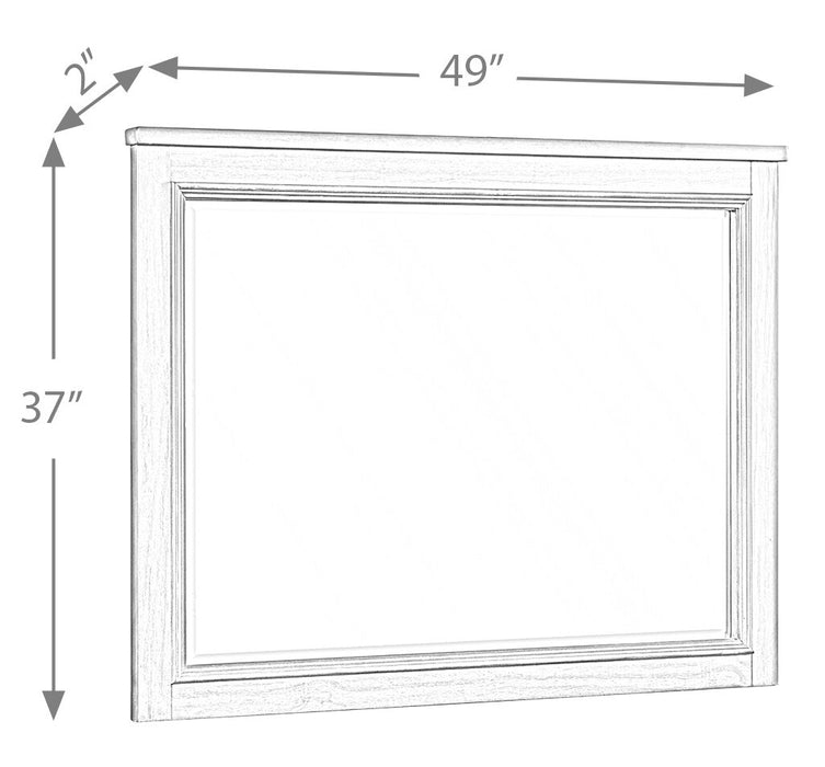 Miroir de commode de chambre à coucher Levi en bois - gris bois de grève