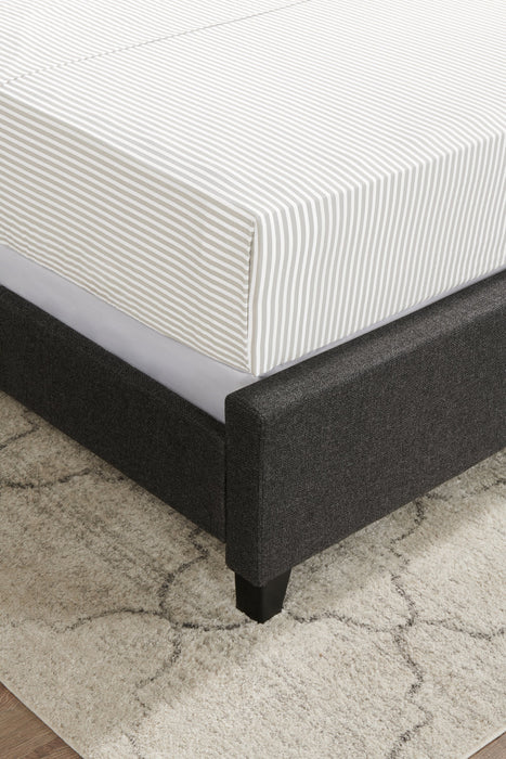 Ensemble de draps Striped de 4 pièces en coton pour grand lit - gris clair