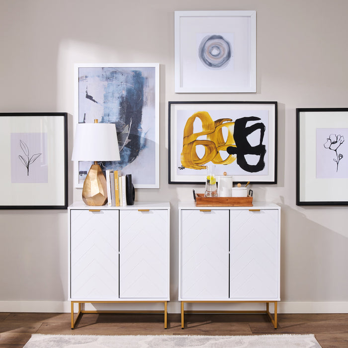 Armoire décorative Lottie de 28,5 po à 2 portes - blanc lustré