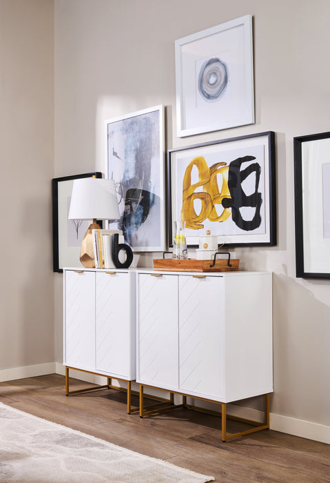 Armoire décorative Lottie de 28,5 po à 2 portes - blanc lustré