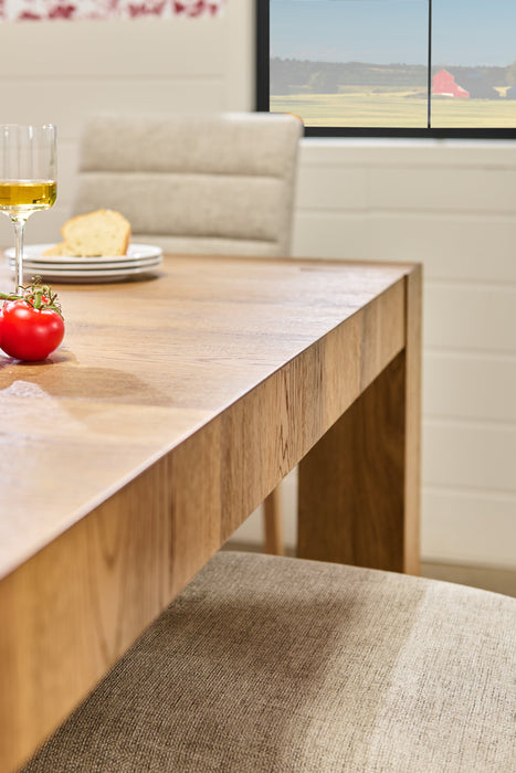 Table de salle à manger Lotus de 82 po (L) en bois - naturelle