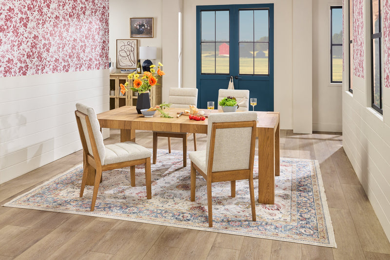 Chaise de salle à manger Lotus en tissu de polyester et bois - gris clair