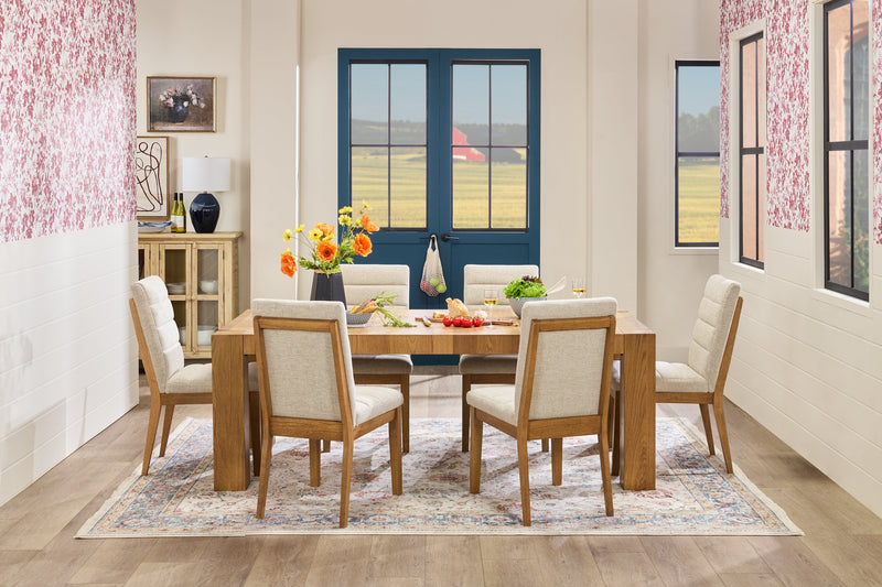 Chaise de salle à manger Lotus en tissu de polyester et bois - gris clair