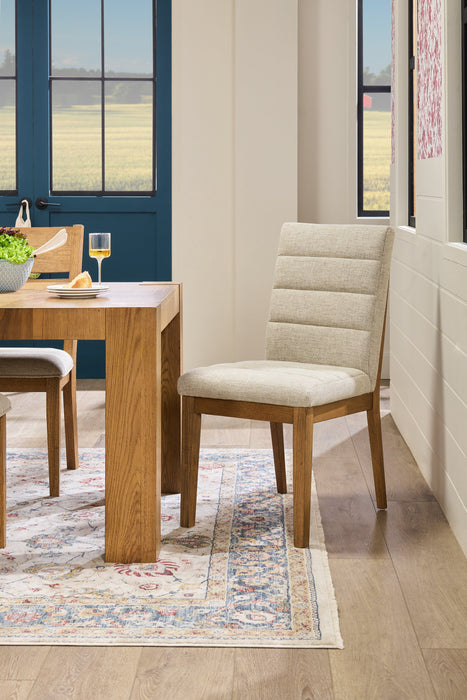 Chaise de salle à manger Lotus en tissu de polyester et bois - gris clair