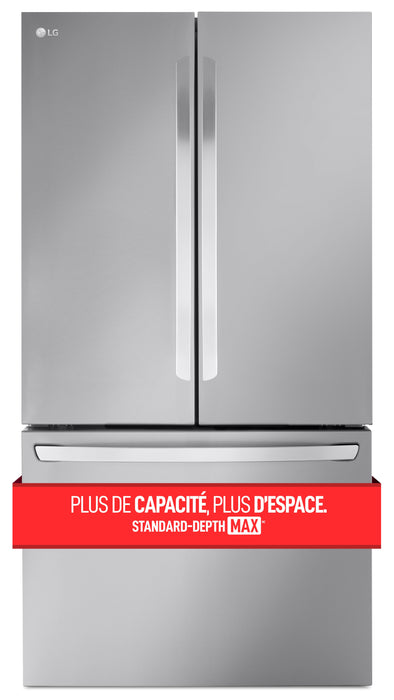 Réfrigérateur LG de 32 pi³ et de 36 po à portes françaises de profondeur standard MAXMC - acier inoxydable Smudge-ProofMD - LRFLS3206S