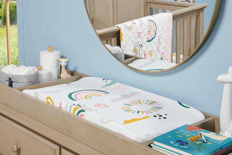 Literie Luna 3 pièces pour lit de bébé - blanc et rose