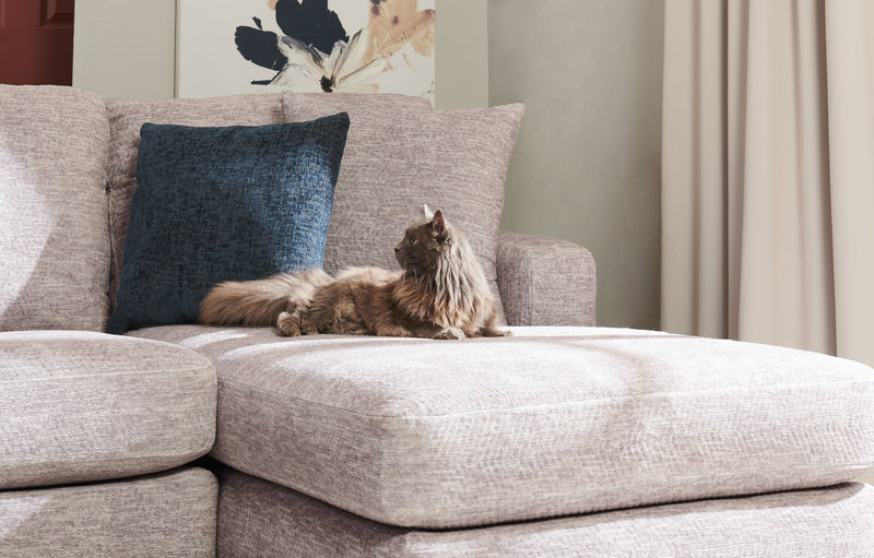 Sofa sectionnel de droite Luxe 3 pièces fabriqué au Canada en tissu avec coussins amovibles - gris colombe Zaftig