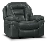 Fauteuil berçant et inclinable Leo de 41 po en tissu d’apparence cuir - gris