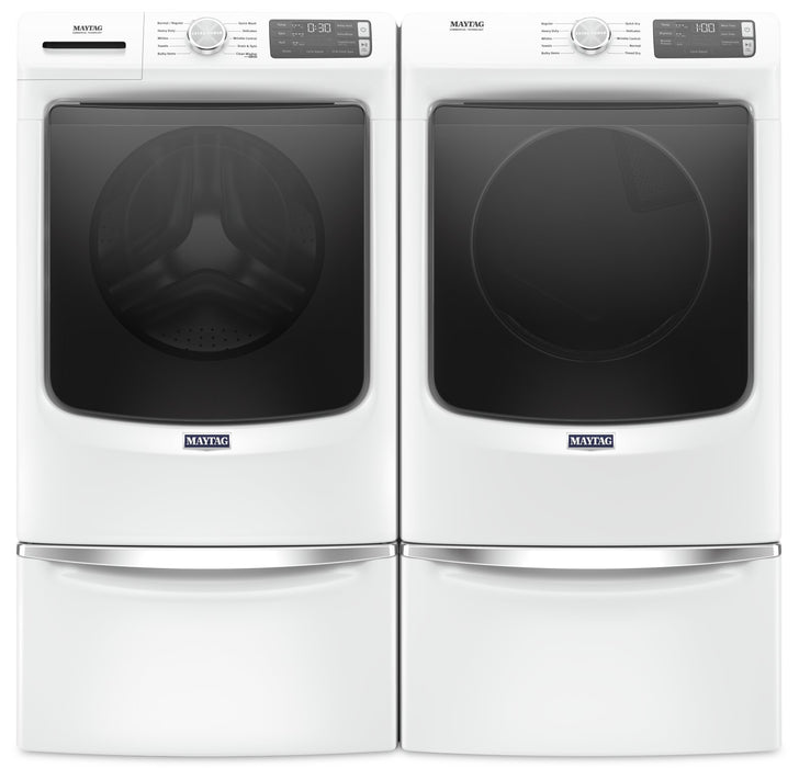 Laveuse frontale 5,2 pi3 avec Extra Power et sécheuse électrique 7,3 pi³ Maytag - blanches