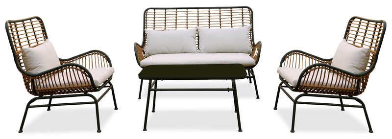 Ensemble de conversation Maki 4 pièces pour la terrasse