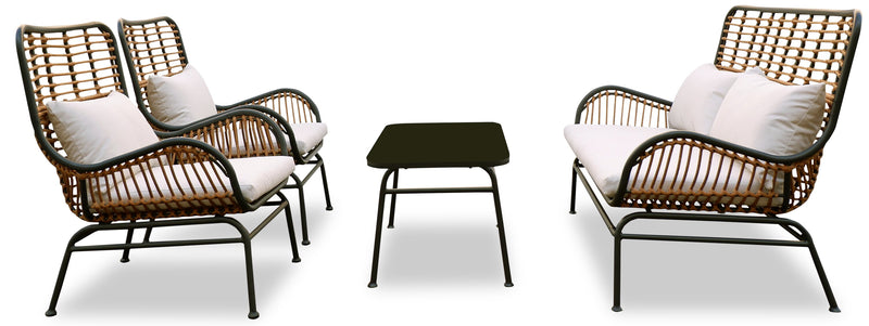 Ensemble de conversation Maki 4 pièces pour la terrasse