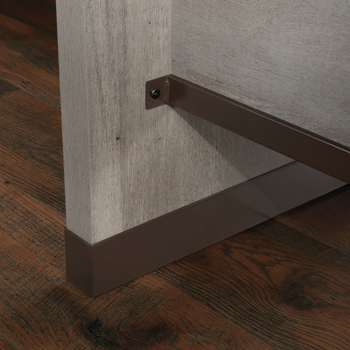 Bureau en forme de L Manhattan Gate de 65,98 po de qualité commerciale à 2 tiroirs - chêne mystique