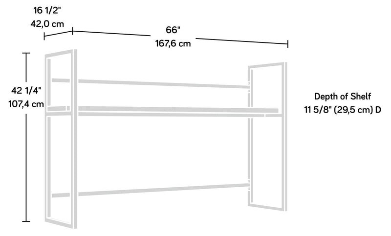 Crédence d’ordinateur Manhattan Gate de 65,98 po de qualité commerciale avec tablette - chêne mystique