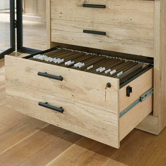 Classeur latéral Mason Peak de 31,26 po de qualité commerciale à 2 tiroirs - chêne clair