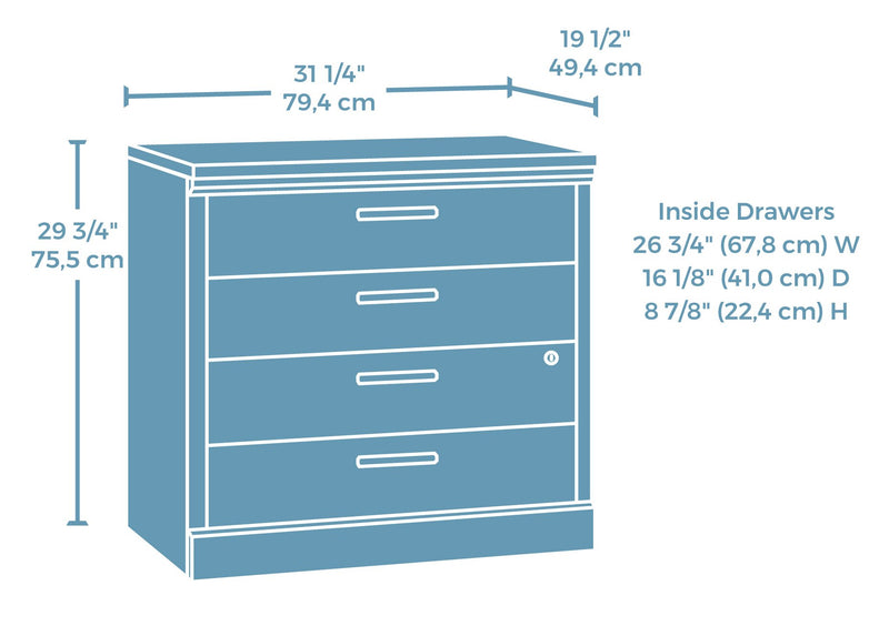 Classeur latéral Mason Peak de 31,26 po de qualité commerciale à 2 tiroirs - chêne clair