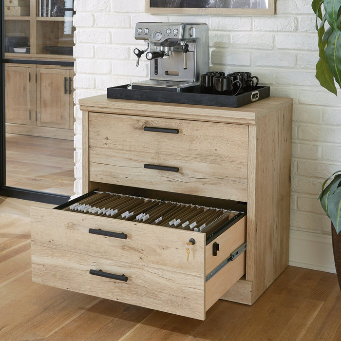 Classeur latéral Mason Peak de 31,26 po de qualité commerciale à 2 tiroirs - chêne clair