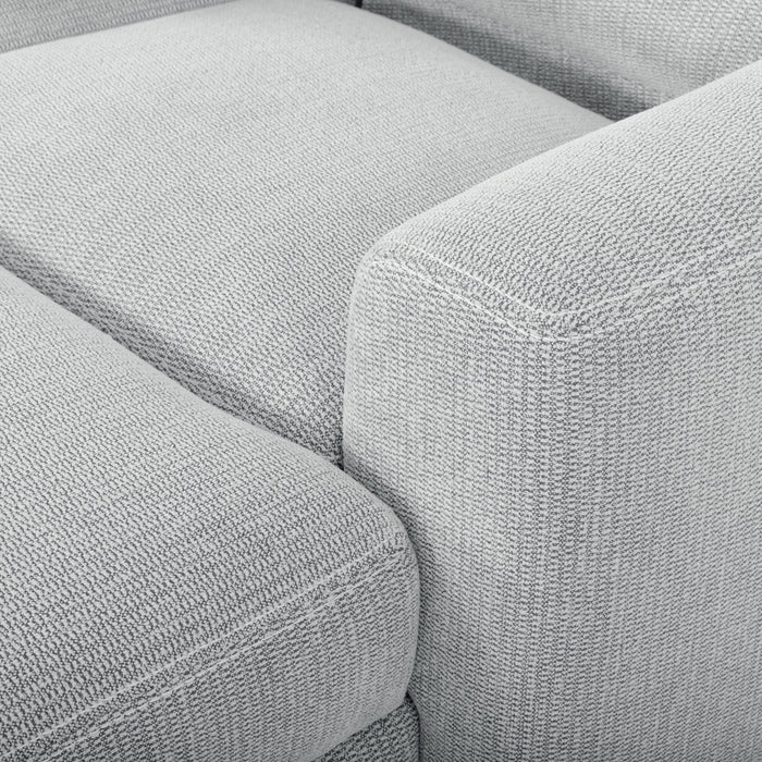 Sofa sectionnel de droite à inclinaison électrique Meadow 2 pièces en tissu de chenille avec fauteuil long de rangement - gris rivière