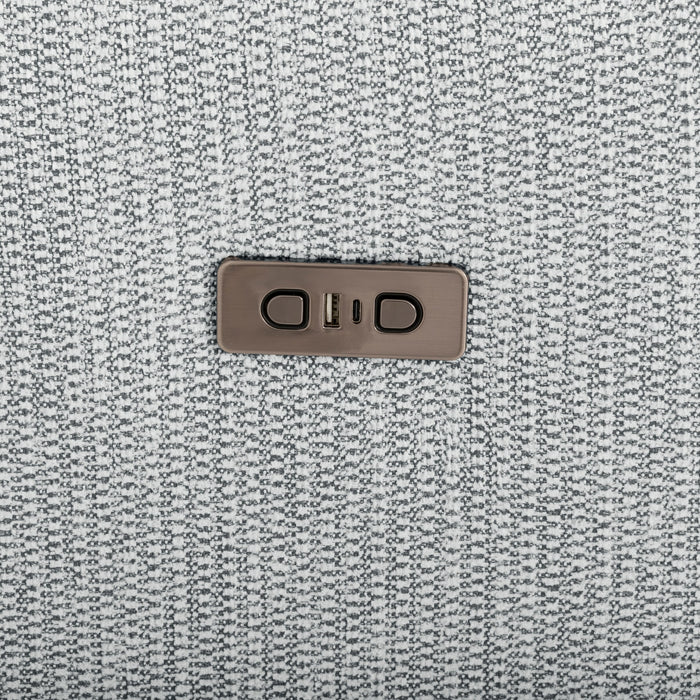 Sofa sectionnel de droite à inclinaison électrique Meadow 2 pièces en tissu de chenille avec fauteuil long de rangement - gris rivière