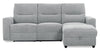 Sofa sectionnel de droite à inclinaison électrique Meadow 2 pièces en tissu de chenille avec fauteuil long de rangement - gris rivière