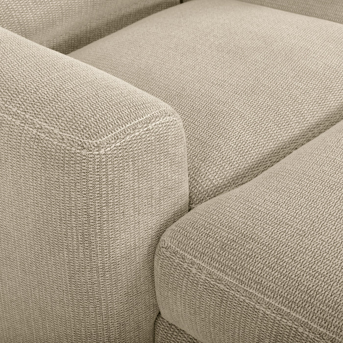 Sofa sectionnel de gauche à inclinaison électrique Meadow 2 pièces en tissu de chenille avec fauteuil long de rangement - taupe