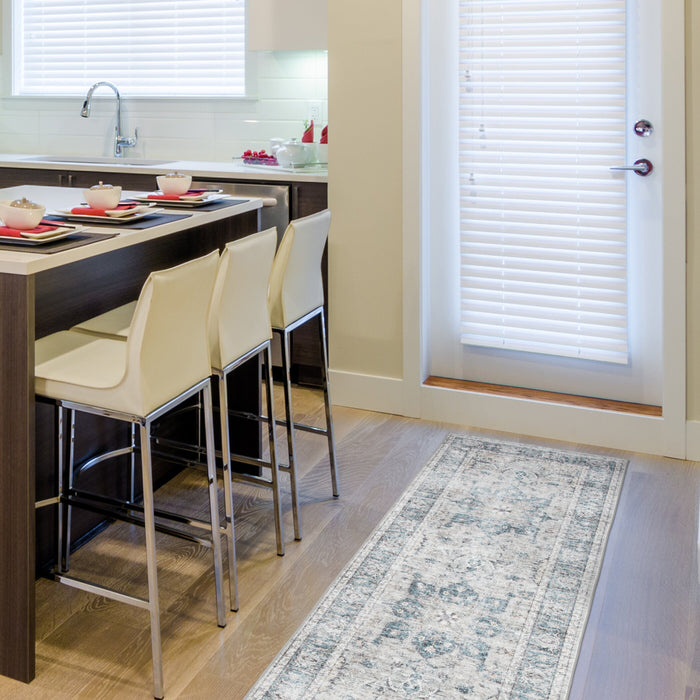 Carpette Melis grise lavable - 5 pi x 7 pi