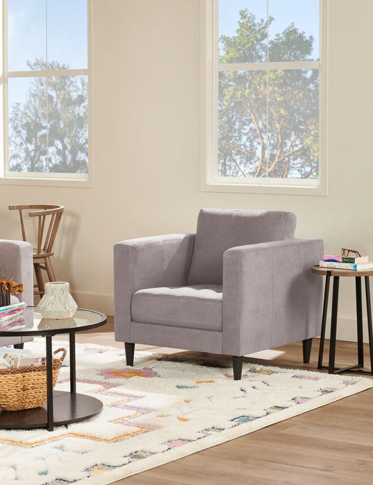 Fauteuil Metro de 32 po en tissu avec coussin de siège capitonné et coussin de dossier réversible - gris