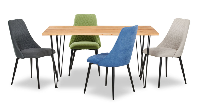 Table de salle à manger Miya de 60 po (L) en acacia et métal avec bordures Live Edge - naturelle