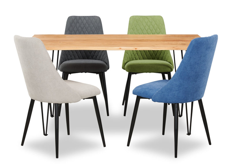 Table de salle à manger Miya de 60 po (L) en acacia et métal avec bordures Live Edge - naturelle