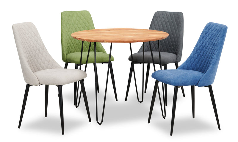Table de salle à manger ronde Miya de 36 po (L) en acacia et métal - naturelle