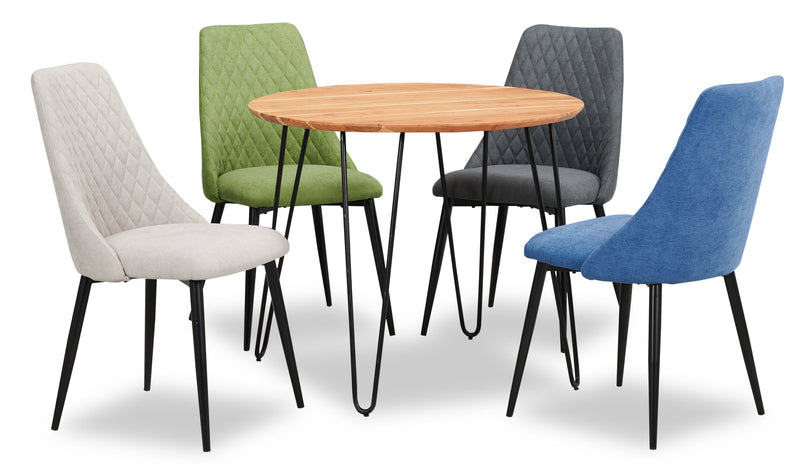 Table de salle à manger ronde Miya de 36 po (L) en acacia et métal - naturelle