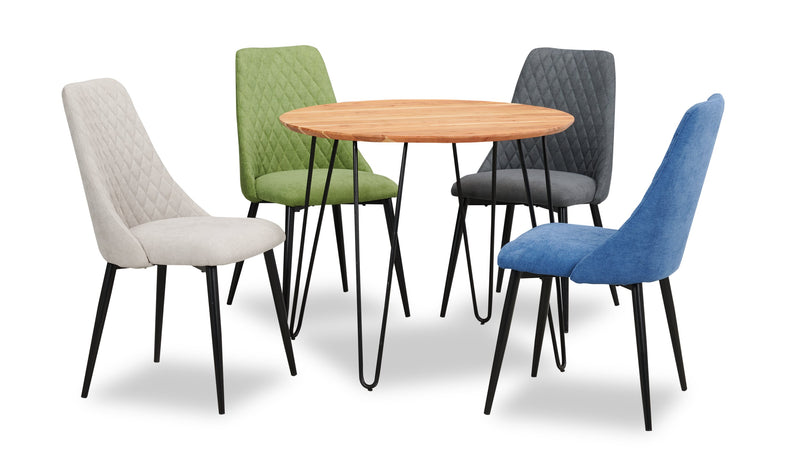 Table de salle à manger ronde Miya de 36 po (L) en acacia et métal - naturelle