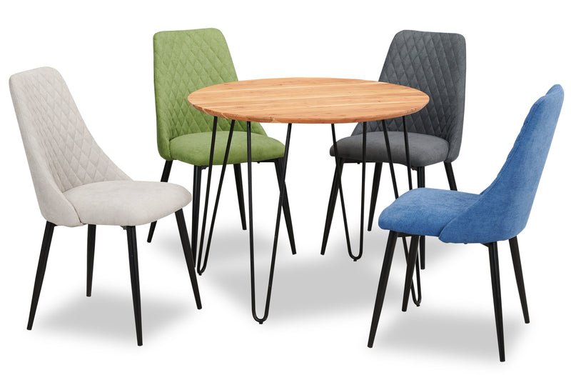 Table de salle à manger ronde Miya de 36 po (L) en acacia et métal - naturelle
