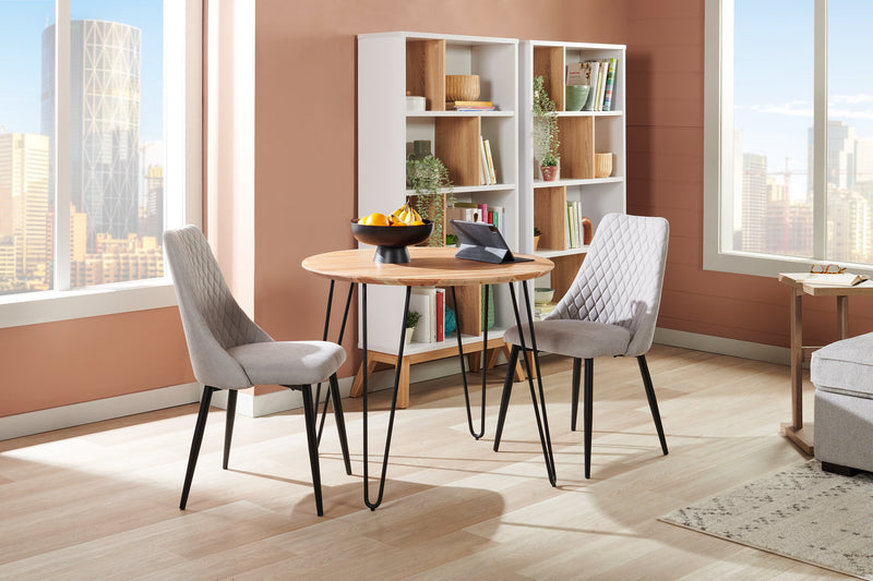 Table de salle à manger ronde Miya de 36 po (L) en acacia et métal - naturelle