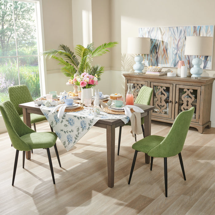 Chaise de salle à manger Miya en tissu de polyester et en métal - vert mousse