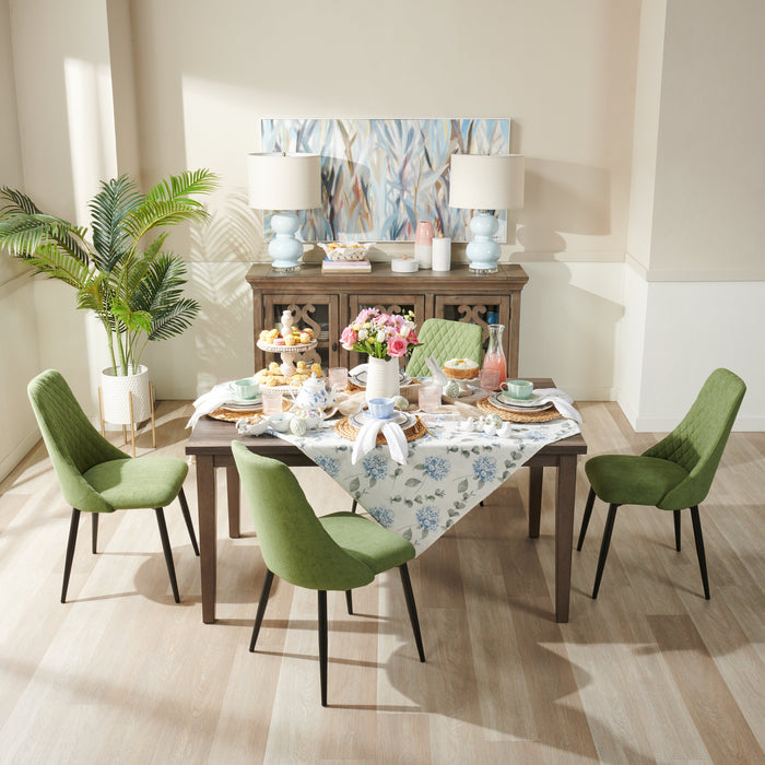 Chaise de salle à manger Miya en tissu de polyester et en métal - vert mousse