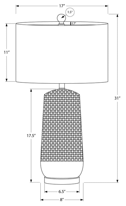 Lampe de table de 31 po en céramique crème