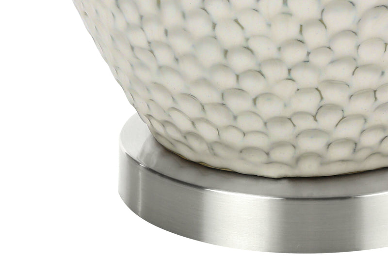 Lampe de table de 28 po en céramique crème