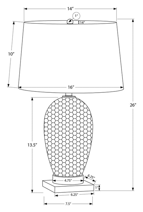 Lampe de table de 26 po blanche et dorée