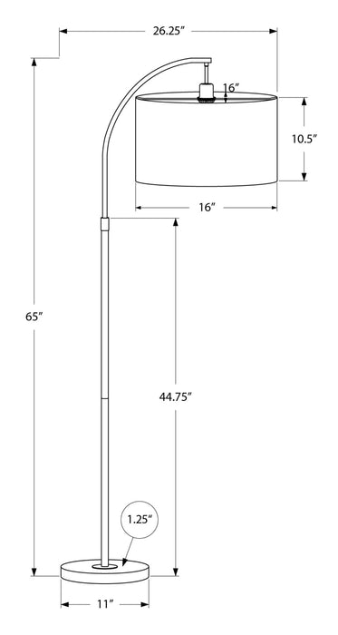 Lampe à pied arquée de 65 po en métal laiton