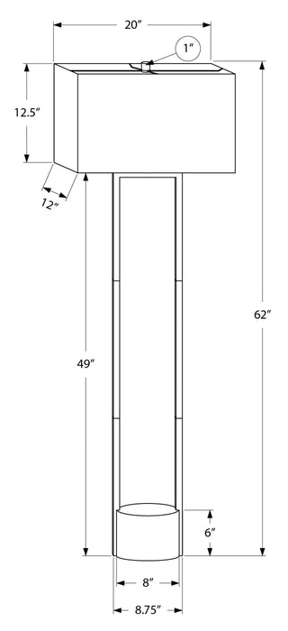 Lampe à pied moderne de 62 po en métal noir