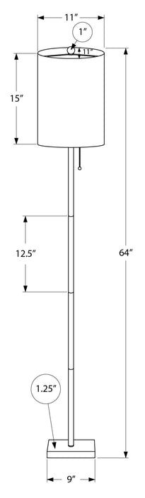 Lampe à pied de 62 po en métal laiton
