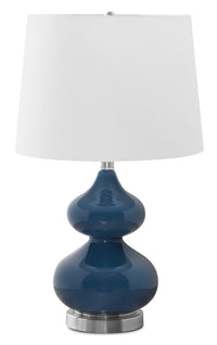 Lampe de table de 24 po en verre bleu