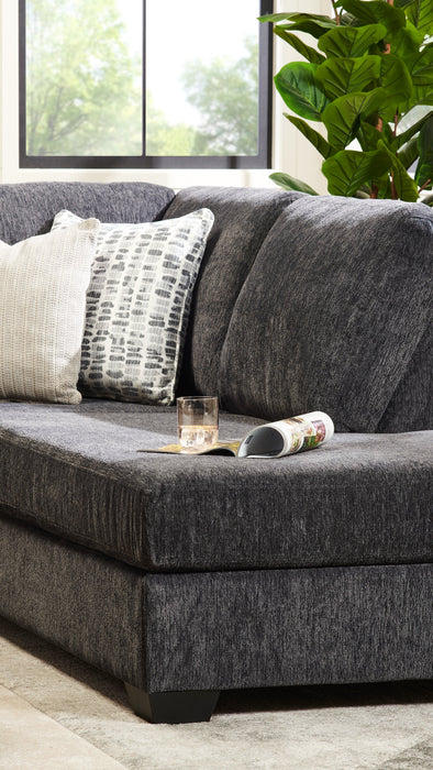 Sofa sectionnel en U de gauche Morgan 3 pièces fabriqué au Canada en tissu de chenille avec coussins décoratifs - gris