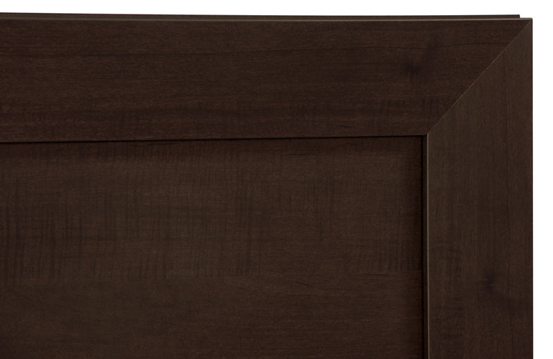 Ensemble de chambre à coucher Yorkdale 5 pièces avec lit de rangement à 12 tiroirs, commode et miroir, brun - format lit double